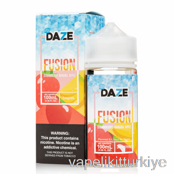 Vape Kalem Vape Mate Buzlu çilek Muz Elma - 7 Daze Füzyon - 100ml 6mg
